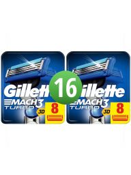 Gillette Mach 3 Turbo scheermesjes | 16 stuks